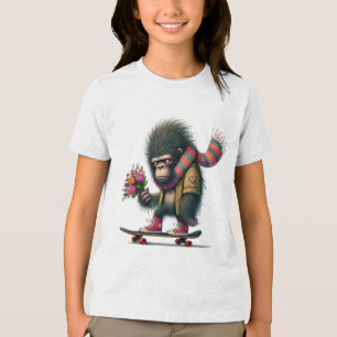 T-shirt En Tri-matière Gorille sur un skateboard humoristique
