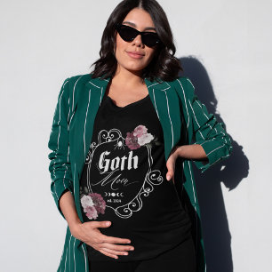T-shirt En Tri-matière Goth Maman Grossesse Faire-part Floral Crest