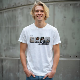 T-shirt En Tri-matière GRAD Bold Type Graduate Four Photos Nom personnali