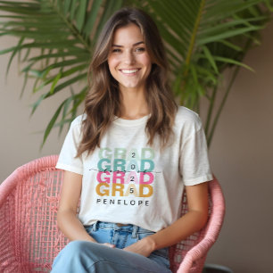 T-shirt En Tri-matière Grad Colorful Rainbow Class 2022 Moderne Graduate