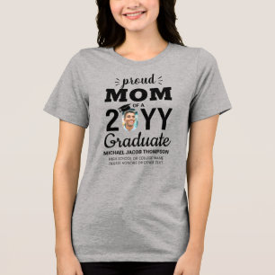 T-shirt En Tri-matière Graduate Photo Graduate Classe Année Fier Maman