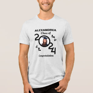 T-shirt En Tri-matière Graduate Photo Graduation Class Année 2024 Custom