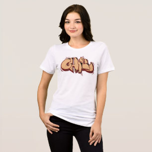 T-shirt En Tri-matière Graffiti moderne froid chocolat brun