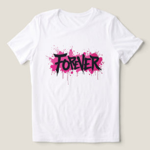 T-shirt En Tri-matière Graffiti rose "FOREVER"