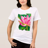 Grande Lit d'eau rose avec Feuilles vert émeraude
