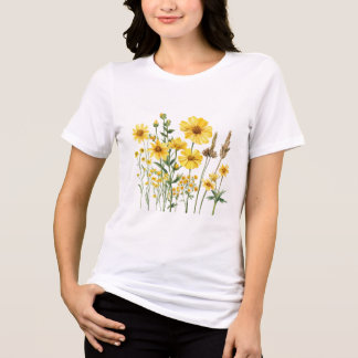 T-shirt En Tri-matière Graphique botanique de fleurs sauvages