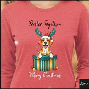 T-shirt En Tri-matière Graphisme de cadeau de renne blanc de Noël