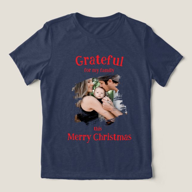 T-shirt En Tri-matière Grateful for My Family Christmas  (Design Recto)