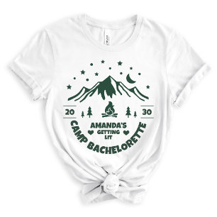 T-shirt En Tri-matière Green Bridesmaid Camping Bachelorette Party