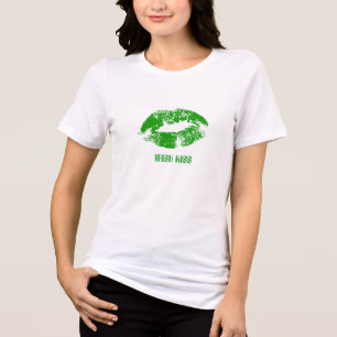 T-shirt En Tri-matière Green Lips Irish Kiss