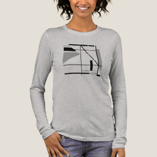 T-shirt En Tri-matière Gris Noir Contemporain Petit Géométrique Abstrait