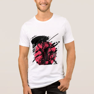 T-shirt En Tri-matière Guerrier Samouraï Japonais Soleil Rouge Kanji Grap