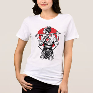 T-shirt En Tri-matière Guerrière samouraï féminine – Tatouage de rose de