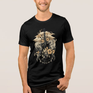 T-shirt En Tri-matière Guitare florale 