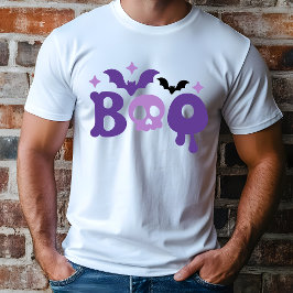 T-shirt En Tri-matière Halloween Boo Bateaux crâne Typographie moderne