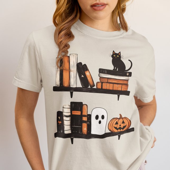 T-shirt En Tri-matière Halloween Books on Shelf Reading Enthusiast  (Créateur téléchargé)