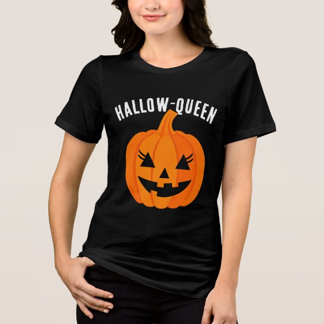 T-shirt En Tri-matière Halloween Hallow-Queen Jack-O-Lantern Custom (Recto)