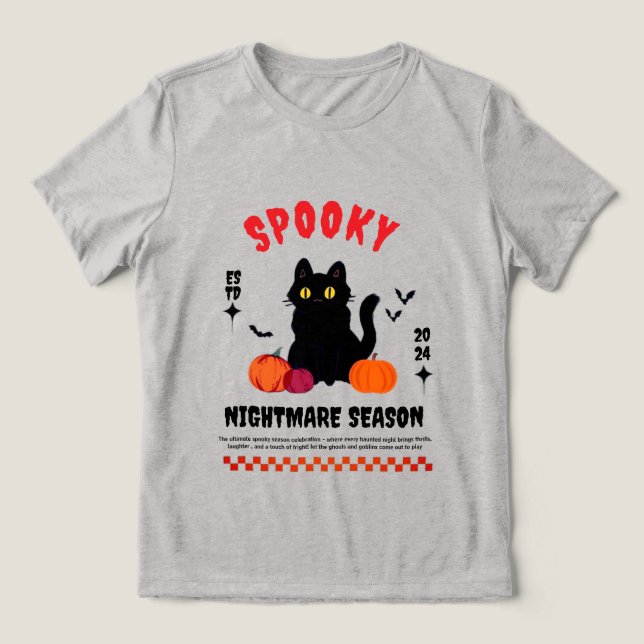 T-shirt En Tri-matière Halloween noir et orange (Design Recto)