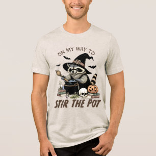 T-shirt En Tri-matière Halloween Raccoon Wizard Amusant moderne