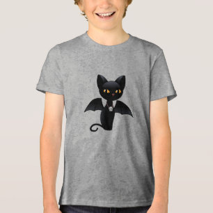 T-shirt En Tri-matière Halloween Vampire Chat noir avec ailes