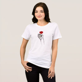 T-shirt En Tri-matière Hand Holding Rose Minimal Art Women’s 
