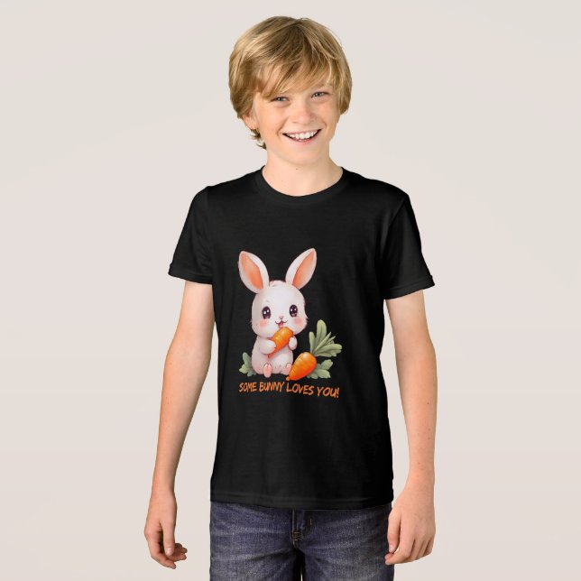 T-shirt En Tri-matière Happy Bunny with Carrot (Recto plein)