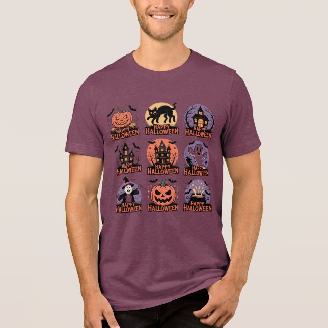 T-shirt En Tri-matière Happy Halloween Collection - Citrouille Éffrayant, (Recto)
