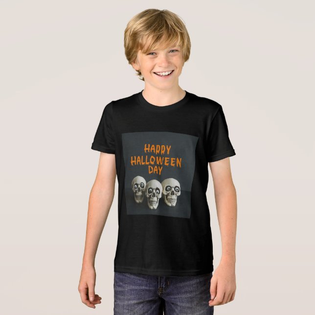T-shirt En Tri-matière "Happy Halloween T-shirt pour enfants" (Recto plein)