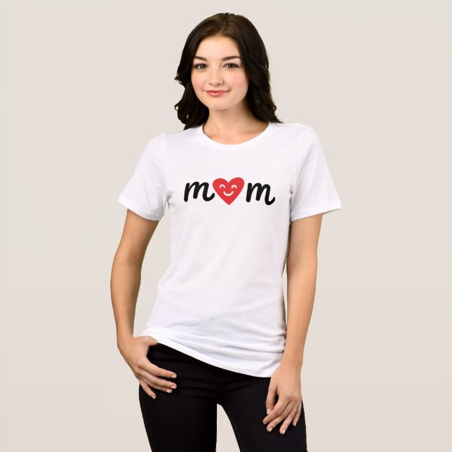 T-shirt En Tri-matière Happy Heart Mom Minimalist Love (Recto plein)