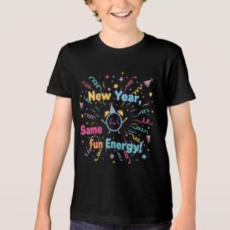 T-shirt En Tri-matière Happy New Year Fun Energy Design for Boys and Girl