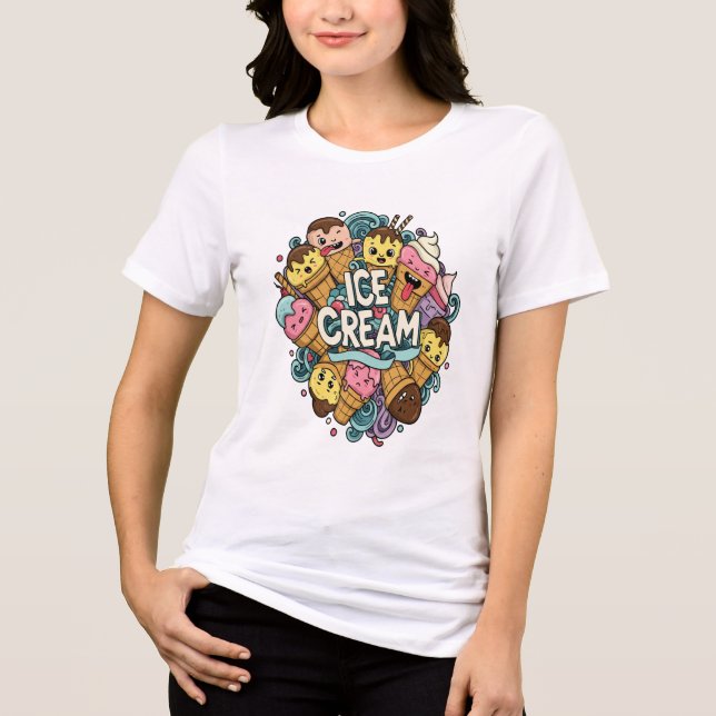 T-shirt En Tri-matière Happy Scoops Doodle Graphic Tee (Recto)