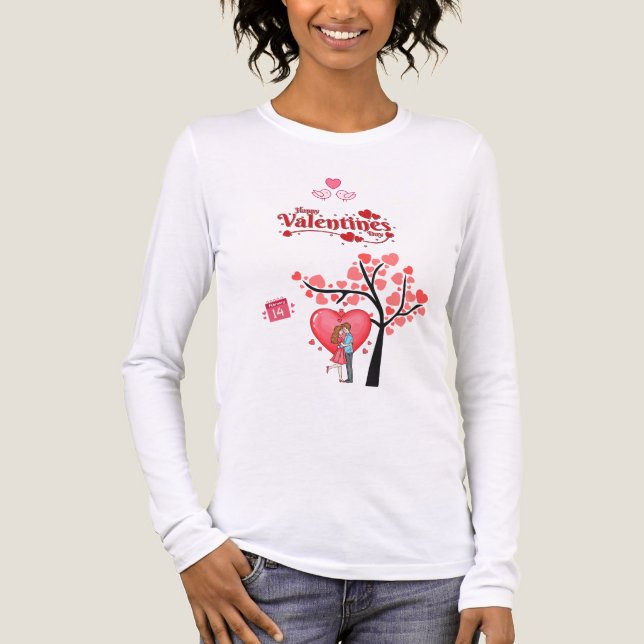 T-shirt En Tri-matière Happy Valentine’s Day – Romantic Couple  (Recto)