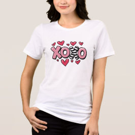 T-shirt En Tri-matière Happy valentine's xoxo white &red