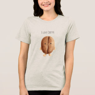 T-shirt En Tri-matière Haricot de café souriant heureux