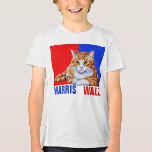 T-shirt En Tri-matière Harris Walz 2024 Manifestement Chat Rouge Bleu