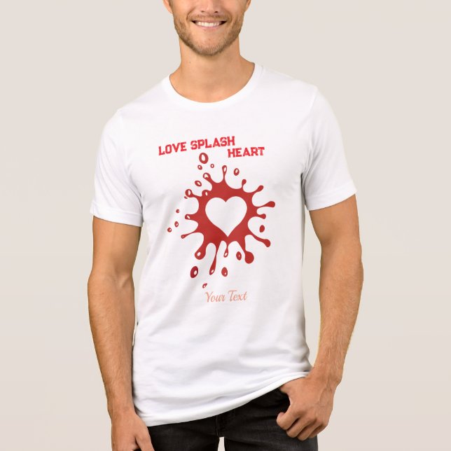 T-shirt En Tri-matière Heart Splash Art – Creative Love Expression Design (Recto)