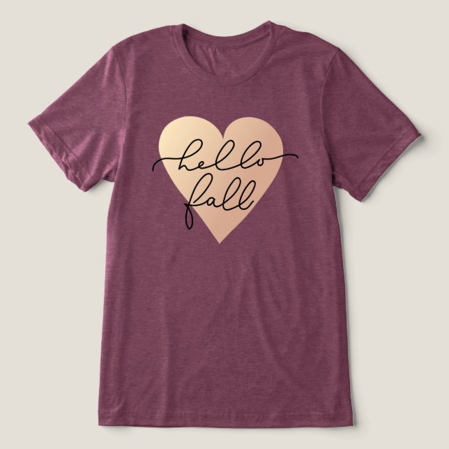 T-shirt En Tri-matière Hello Fall Love Heart (Design Recto)