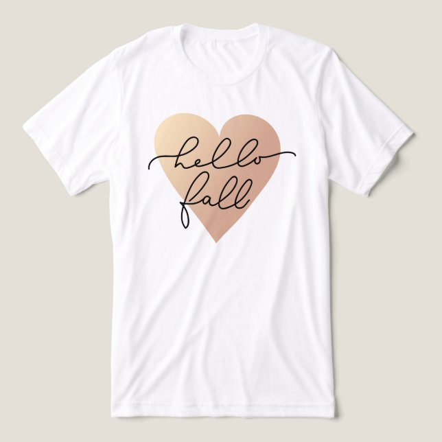 T-shirt En Tri-matière Hello Fall Love Heart (Design Recto)