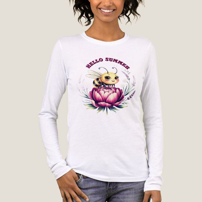 T-shirt En Tri-matière Hello summer  baby bodysuit (Recto)