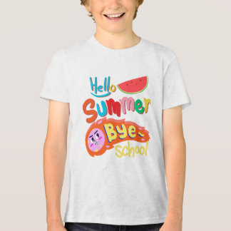 T-shirt En Tri-matière Hello Summer Bye School Cartoon Design