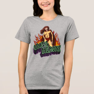 T-shirt En Tri-matière Héroïne de crise drôle énergie chaos rétro bande d