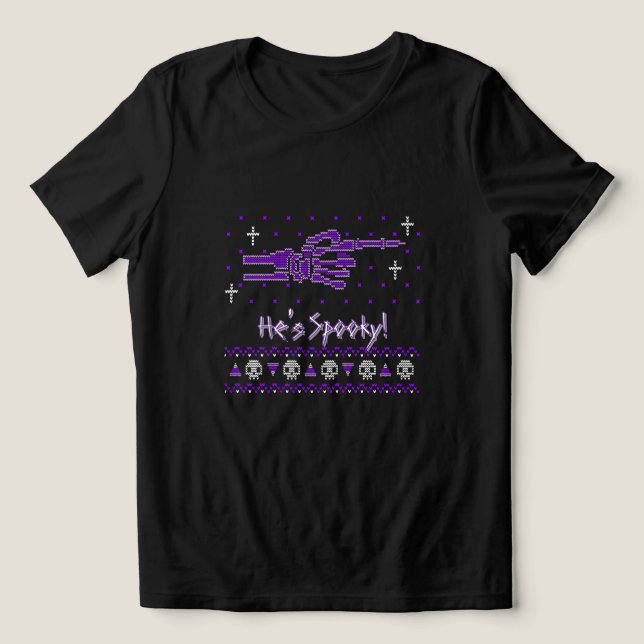 T-shirt En Tri-matière "He's Spooky!" Matching Couple Halloween T-Shirt  (Design Recto)
