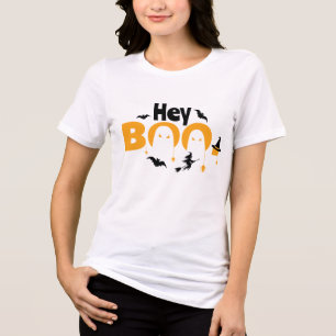 T-shirt En Tri-matière hey boo orange drôle Ghost Éffrayant