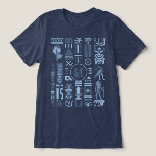 T-shirt En Tri-matière Hiéroglyphes égyptiens anciens Tri-Blend Chemise