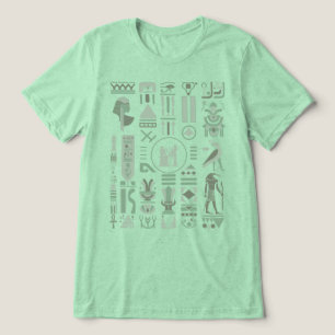 T-shirt En Tri-matière Hiéroglyphes égyptiens anciens Tri-Blend Chemise