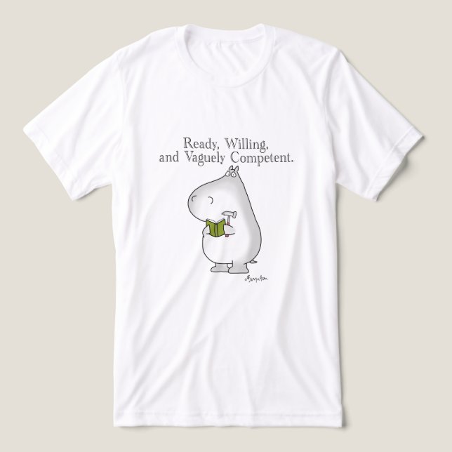 T-shirt En Tri-matière Hippo Vaguely Competent par Sandra Boynton (Design Recto)