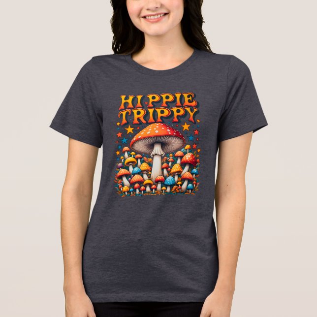 T-shirt En Tri-matière Hippy Boho Mushroom Peace Trippy (Recto)