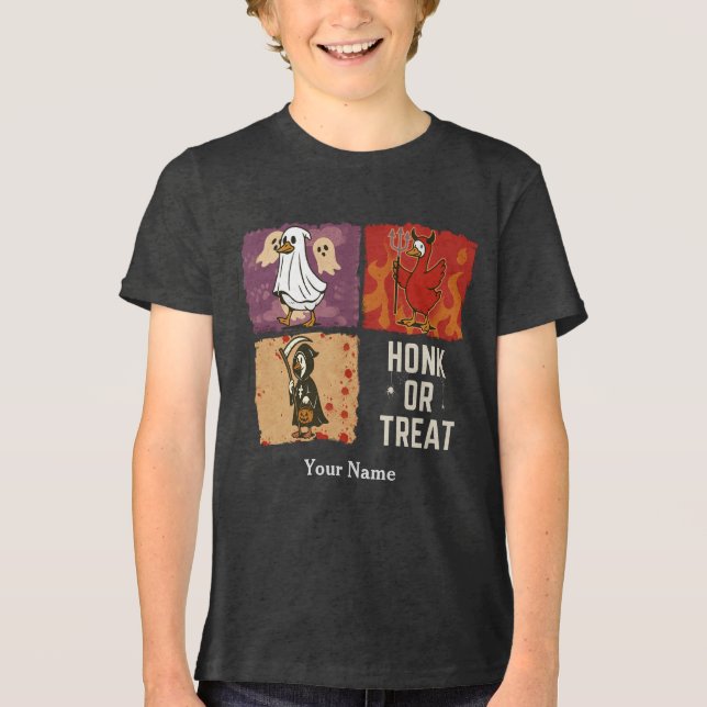 T-shirt En Tri-matière Honk or Treat Funny Halloween Duck  (Recto)
