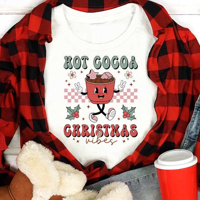 T-shirt En Tri-matière Hot Cocoa Vibes de Noël Retro Holiday (Créateur téléchargé)