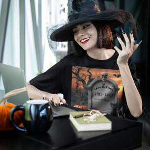 T-shirt En Tri-matière Humour de pierre gravée d'Halloween "Imus B Goen"
